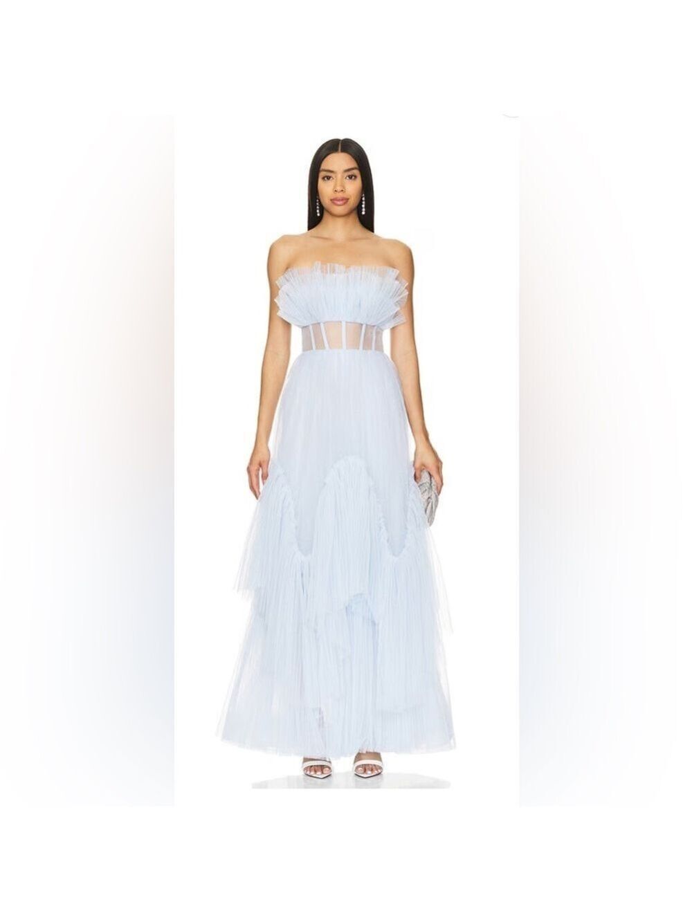 Elegant Light Blue Women's Dress - Picture 1 of 8